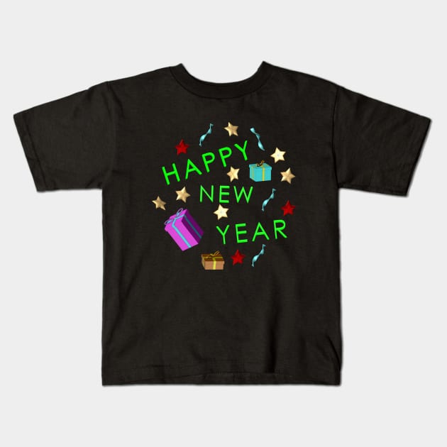 Happy new year Kids T-Shirt by Asocool